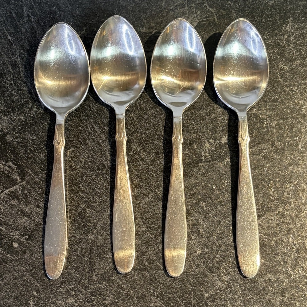 Vintage Ekco Stainless Steel Lady Juliana Teaspoons 6" Set Of 4